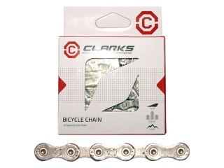 Łańcuch rowerowy CLARKS C8, 8-rzędowy, 116 ogniw, 1/2"x3/32", Spinka, Standard, Szosa/MTB, Ciemny