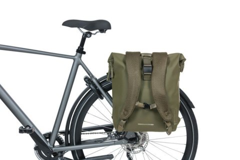 Plecak/Sakwa rowerowa BASIL SOHO BACKPACK NORDLICHT17L, mocowanie na haki Hook-On System, wodoodporny poliester, oświetlenie, mo