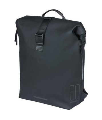 Plecak/Sakwa rowerowa BASIL SOHO BACKPACK NORDLICHT17L, mocowanie na haki Hook-On System, wodoodporny poliester, oświetlenie, ni