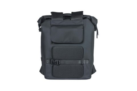 Plecak/Sakwa rowerowa BASIL SOHO BACKPACK NORDLICHT17L, mocowanie na haki Hook-On System, wodoodporny poliester, oświetlenie, ni