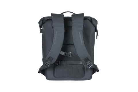 Plecak/Sakwa rowerowa BASIL SOHO BACKPACK NORDLICHT17L, mocowanie na haki Hook-On System, wodoodporny poliester, oświetlenie, ni