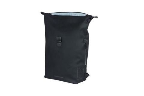 Plecak/Sakwa rowerowa BASIL SOHO BACKPACK NORDLICHT17L, mocowanie na haki Hook-On System, wodoodporny poliester, oświetlenie, ni