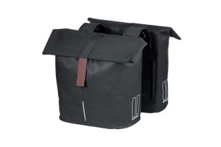 Sakwa miejska podwójna BASIL CITY DOUBLE PANNIER BAG 28-32L, Universal Bridge System, wodoodporna black (NEW)