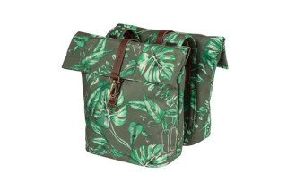 Sakwa miejska podwójna BASIL EVER-GREEN DOUBLE PANNIER BAG 28-32L, Universal Bridge System, wodoodporna thyme green (NEW)