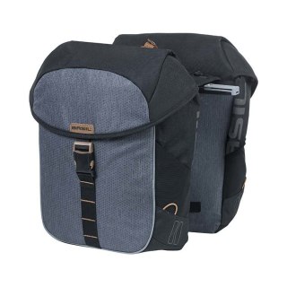 Sakwa miejska podwójna BASIL MILES TARPAULIN DOUBLE PANNIER BAG MIK 34L, MIK System (ready to go), 100% wodoodporna black slate 