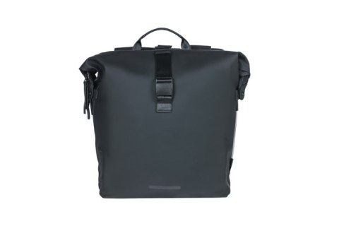 Sakwa podwójna BASIL SOHO DOUBLE PANNIER BAG NORDLICHT MIK, MIK System (ready to go) 41L 100% wodoodporna night black oświetleni