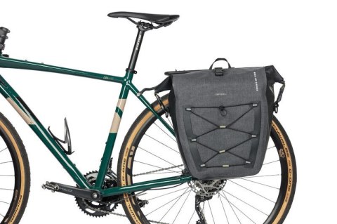 Sakwa pojedyncza BASIL NAVIGATOR STORM SINGLE PANNIER BAG L 25-31 L, Hook On System, wodoodporna, grey black (NEW)