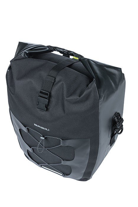 Sakwa pojedyncza BASIL NAVIGATOR WATERPROOF SINGLE PANNIER BAG L 25-31 L, Hook On System, wodoodporna, black (NEW)