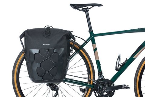 Sakwa pojedyncza BASIL NAVIGATOR WATERPROOF SINGLE PANNIER BAG L 25-31 L, Hook On System, wodoodporna, black (NEW)