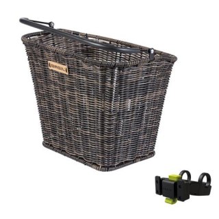 Kosz na kierownicę BASIL BREMEN RATAN LOOK FRONT BASKET, KF + handlebar holder, średnica 22-31.8mm, nature brown (NEW)