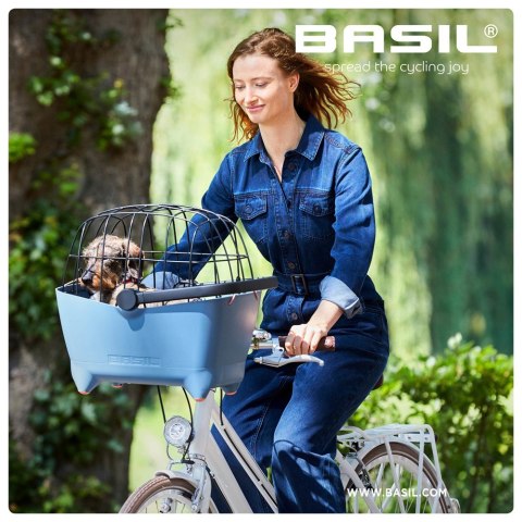 Kosz na przód na kierownicę BASIL BUDDY DOG BICYCLE BASKET FRONT KF 32L, KF System, faded denim (NEW)