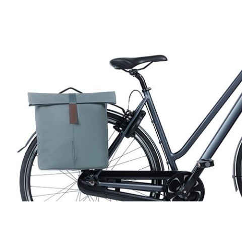 Sakwa miejska podwójna BASIL CITY DOUBLE PANNIER BAG 28-32L, Universal Bridge System, graphite blue (NEW)