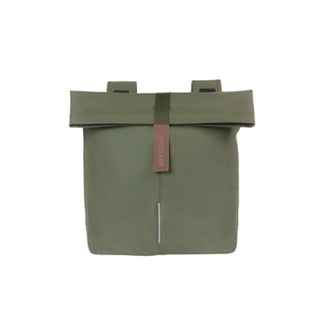 Sakwa miejska podwójna BASIL CITY DOUBLE PANNIER BAG 28-32L, Universal Bridge System, moss green (NEW)