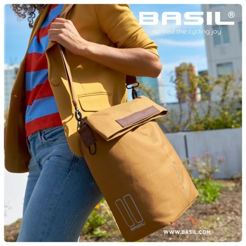 Sakwa miejska pojedyncza BASIL CITY SHOPPER 14-16L, Hook On System, camel brown (NEW)