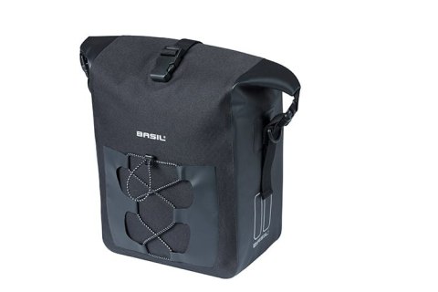 Sakwa pojedyncza BASIL NAVIGATOR WATERPROOF SINGLE PANNIER BAG M 12-15 L, Hook On System, wodoodporna, black (NEW)