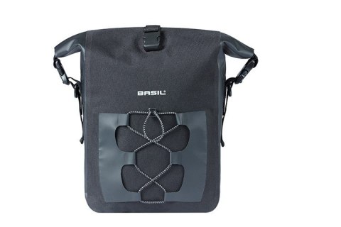 Sakwa pojedyncza BASIL NAVIGATOR WATERPROOF SINGLE PANNIER BAG M 12-15 L, Hook On System, wodoodporna, black (NEW)