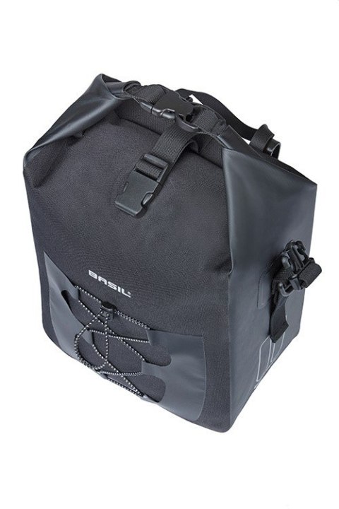 Sakwa pojedyncza BASIL NAVIGATOR WATERPROOF SINGLE PANNIER BAG M 12-15 L, Hook On System, wodoodporna, black (NEW)