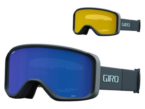 Gogle zimowe GIRO SAGEN DARK SHARK THIRDS (szyba Grey Cobalt 8-18% S3 + szyba YELLOW 71% S1) (NEW 2024/2025)