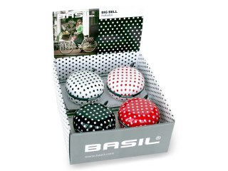 Dzwonek rowerowy BASIL BIG BELL POLKADOT 80mm, mix kolorów pudełko 4szt. (NEW)