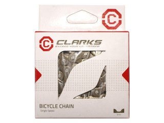 Łańcuch rowerowy CLARKS C410, 1-rzędowy Single Speed, 112 ogniw, 1/2"x1/8", Spinka, Standard, Brązowy