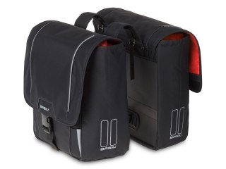 Sakwa miejska podwójna BASIL SPORT DESIGN DOUBLE PANNIER BAG 32L, Universal Bridge System, czarna (NEW)