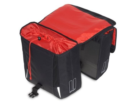 Sakwa miejska podwójna BASIL SPORT DESIGN DOUBLE PANNIER BAG 32L, Universal Bridge System, czarna (NEW)