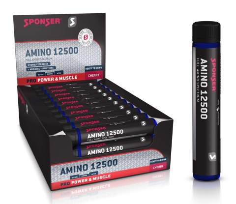 Aminokwasy SPONSER AMINO 12500 cherry w ampułkach pudełko (30 ampułek x 25ml) (NEW). Aminokwasy SPONSER AMINO 12500 cherry w ampułkach pudełko (30 ampułek x 25ml) (NEW).