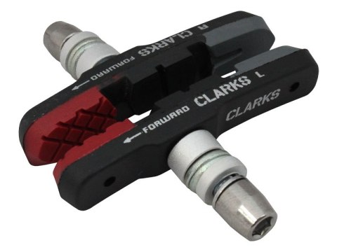 Klocki hamulcowe CLARKS CPS301, 72mm, Warunki Suche i Mokre, MTB, V-brake, Czerwono-czarno-szare Klocki hamulcowe CLARKS CPS301, 72mm, Warunki Suche i Mokre, MTB, V-brake, Czerwono-czarno-szare