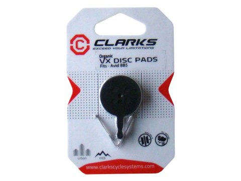 Klocki hamulcowe CLARKS dla AVID/SRAM (Avid BB5, Clarks CMD-17), Organiczne Klocki hamulcowe CLARKS dla AVID/SRAM (Avid BB5, Clarks CMD-17), Organiczne
