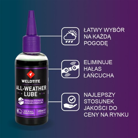 Olej do łańcucha WELDTITE ALL-WEATHER LUBE 100ml (warunki suche i mokre) (NEW) Olej do łańcucha WELDTITE ALL-WEATHER LUBE 100ml (warunki suche i mokre) (NEW)