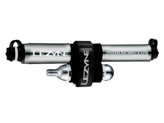 Pompka ręczna LEZYNE PRESSURE DRIVE CFH HP 120psi metalowy przewód CO2 + 1x nabój gazowy 16g grafitowa (WYPRZEDAŻ -50%)