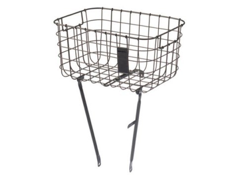 Kosz na przednią oś BASIL ROBIN 26"-28", stalowy matt black + zestaw montażowy (NEW)