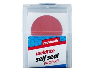 Zestaw łatek samouszczelniających do dętek WELDTITE Self Seal Patch Kit (6x Łatka samouszczelniająca + Papier ścierny), Pudełko 