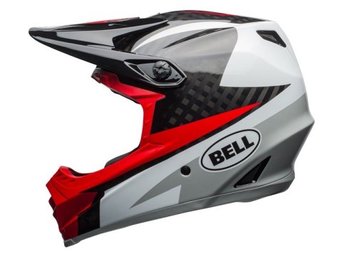 Kask full face BELL FULL-9 CARBON gloss white black hibiscus rio roz. M (55-57 cm)