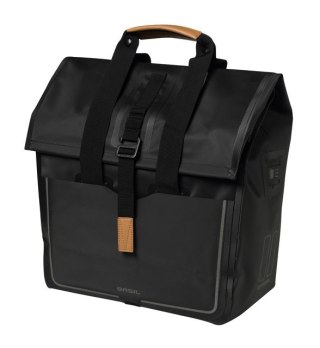 Sakwa miejska pojedyncza BASIL URBAN DRY SHOPPER 25L, Hook On System, 100% wodoodporna matt black (NEW)