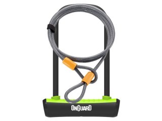 Zapięcie rowerowe ONGUARD NEON 8154GR U-LOCK - 115mm 230mm - uchwyt + 2 x Klucze + linka 10mm 120cm zielone