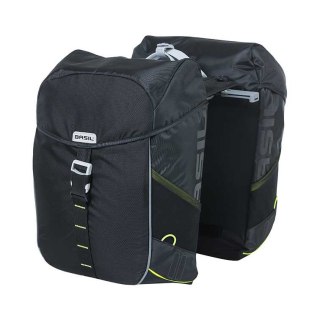 Sakwa turystyczna podwójna BASIL MILES DOUBLE PANNIER BAG 32L MIK System (ready to go), 100% wodoodporna black lime (NEW)