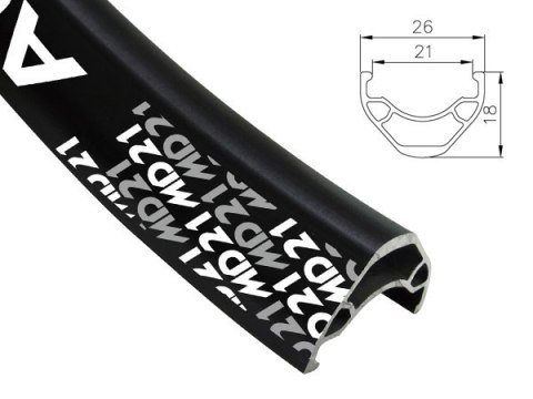 Obręcz mtb/trekking ALEXRIMS MD21, H. tarczowy, Stożek 18mm, 27.5" 584x21, 36 otworów, Kapslowana, Czarna, Waga 470g (NEW) Obręcz mtb/trekking ALEXRIMS MD21, H. tarczowy, Stożek 18mm, 27.5" 584x21, 36 otworów, Kapslowana, Czarna, Waga 470g (NEW)