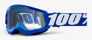 Gogle 100% STRATA 2 JUNIOR BLUE (Szyba Przezroczysta Anti-Fog, LT 88%-92%) (WYPRZEDAŻ -50%)