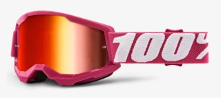 Gogle 100% STRATA 2 JUNIOR FLETCHER (Szyba Czerwona Lustrzana Anti-Fog, LT 38%+/-5%) (WYPRZEDAŻ -50%)