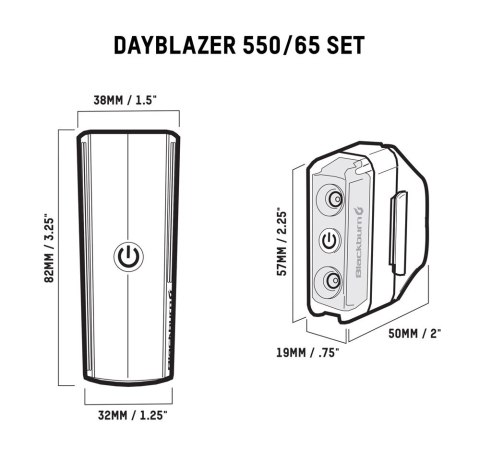 Zestaw lampki BLACKBURN DAYBLAZER przód 550 lumenów, tył 65 lumenów (DWZ) => zamiennik BBN-7163189 (NEW 2025) Zestaw lampki BLACKBURN DAYBLAZER przód 550 lumenów, tył 65 lumenów (DWZ) => zamiennik BBN-7163189 (NEW 2025)