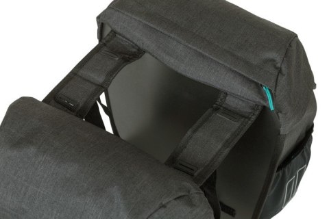 Sakwa podwójna BASIL DISCOVERY365D DOUBLE PANNIER BAG M 18L, Universal Bridge System, wodoodporna black melee (NEW)