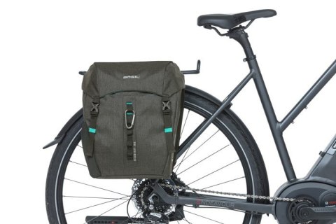 Sakwa podwójna BASIL DISCOVERY365D DOUBLE PANNIER BAG M 18L, Universal Bridge System, wodoodporna black melee (NEW)