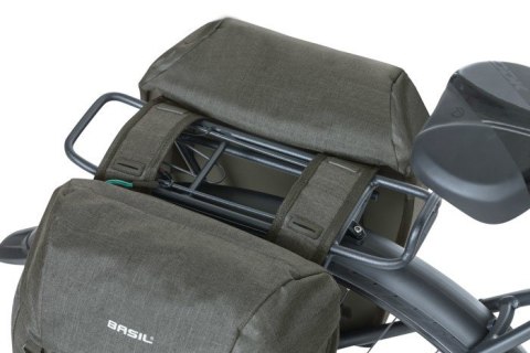Sakwa podwójna BASIL DISCOVERY365D DOUBLE PANNIER BAG M 18L, Universal Bridge System, wodoodporna black melee (NEW)