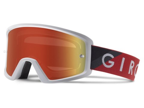 Gogle GIRO BLOK MTB red grey (Szyba kolorowa GREY COBALT 10% S3 + Szyba Przeźroczysta 99% S0) mocowanie pod zrywki (DWZ) (WYPRZE