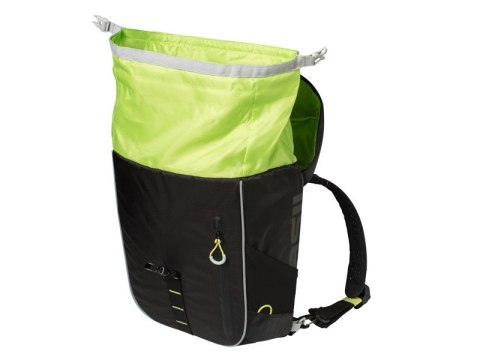 Sakwa miejska pojedyncza BASIL MILES TARPAULIN DAYPACK 17L, Hook On System, 100% wodoodporna black lime (NEW)