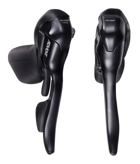Klamkomanetki MICROSHIFT ADVENT, Para, 9.rzędowe, Niekompatybilne z Shimano, Dual Control, Lewa Klamka Tylko z Dźwignią Hamulca,