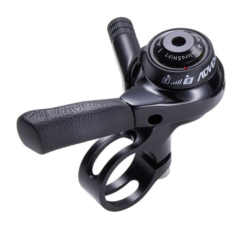 Manetka MICROSHIFT ADVENT, Prawa, 9.rzędowa, Niekompatybilna z Shimano, Thumb Shifter, Friction/Indeksowanie (NEW)
