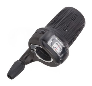 Manetka MICROSHIFT INTER 8, Prawa, 8.rzędowa, Kompatybilna z Shimano, Twist Shifter, Optyczny Wskaźnik Przełożeń (NEW)