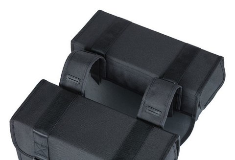 Sakwa miejska podwójna BASIL TOUR DOUBLE PANNIER BAG 28L, Universal Bridge System, wodoodporna black (NEW)